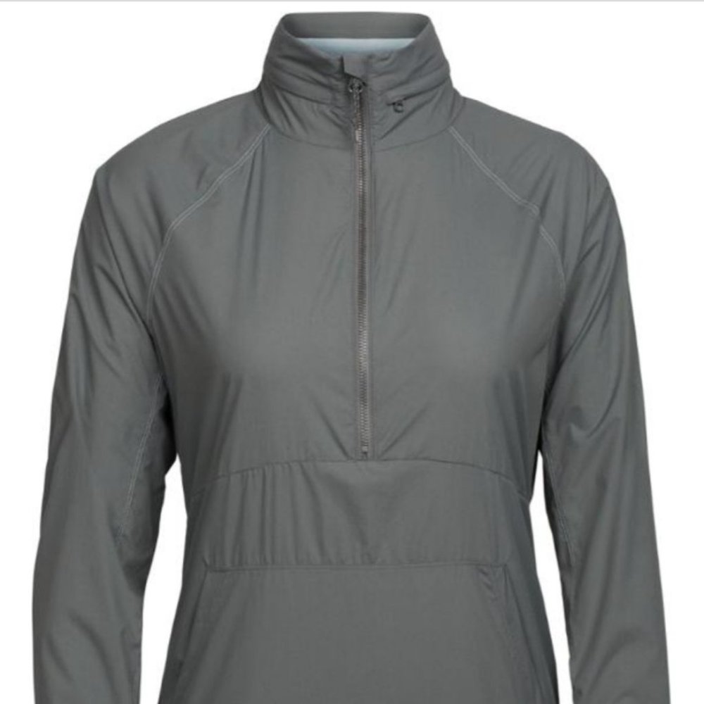 ICEBREAKER Women's S Cool-Lite Affix Anorak Merino Wool 1/2 Zip Pullover Jacket